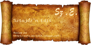 Sztoján Edit névjegykártya